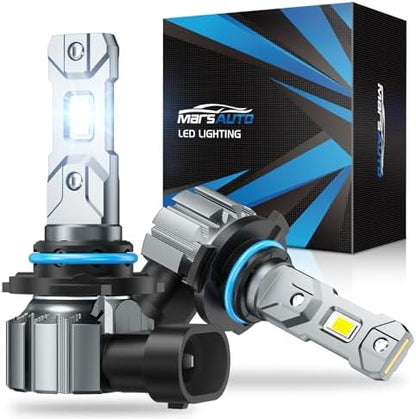 Marsauto M1S 9005 Fog Bulbs, 80000LM 6000K Cool White, 1:1 Halogen Size, Plug and Play Fog Light, 80,000+ Hours Lifespan, Non-Glare, Error-Free for Car Truck ATV, 2-Pack