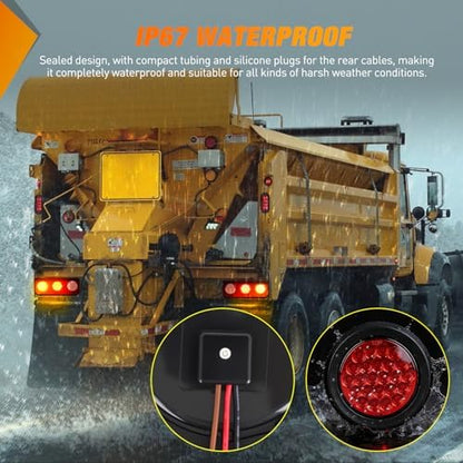 Nilight Triple Tail Lights 2PCS 72LED Stop Brake Turn Reverse