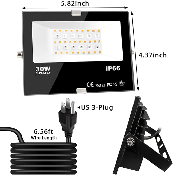 LED Flood Light Outdoor 30W, 300W Equivalent Smart RGB Landscape Lighting | APP Control -DIY Scenes -Timing - Warm White 2700K -Color Changing Uplight, 3000LM IP66, US Plug, Stage Uplight MELPO(4 Pack)