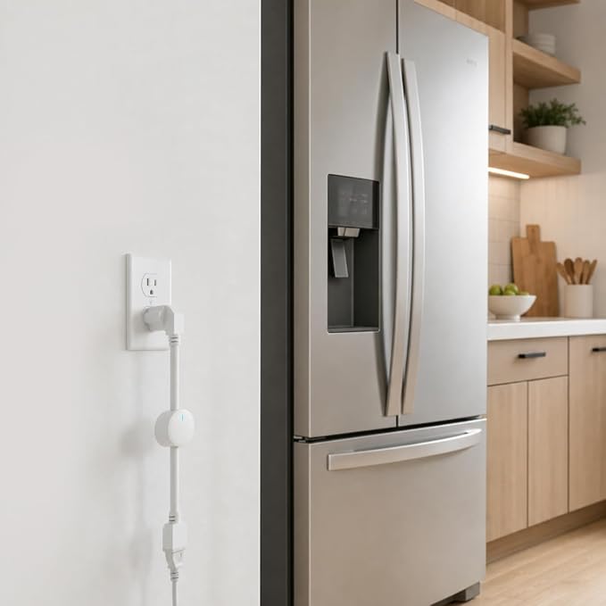 Ezlo Z-Wave In-Line Smart Switch, 800 Series with Energy Monitoring | Works with Ezlo, Alexa via hub, Home Assistant & More | 1800W Max Load for Lamps, Humidifiers, Appliances | Z-Wave Hub required