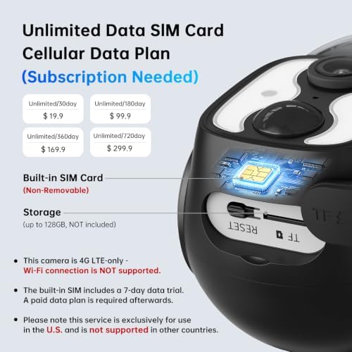 SEHMUA 4G LTE Cellular Solar Security Camera Wireless Outdoor, Easy to Install with One-Press Quick Release Latch, 2K No WiFi Security Cam, Color Night Vision, PIR Alarm, IP65 Weatherproof