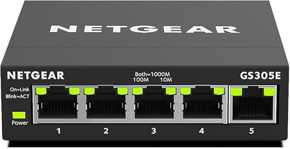NETGEAR 5-Port Gigabit Ethernet Easy Smart Managed Essentials Switch GS305E - Desktop or Wall Mount, Home Network Hub, Office Ethernet Splitter