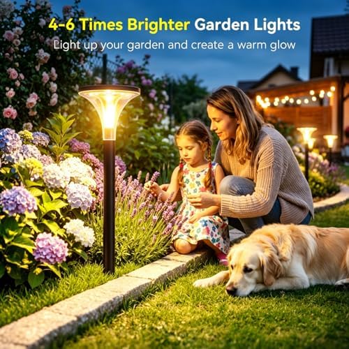29" Tall Solar Pathway Lights Outdoor Waterproof, 200LM Ultra Bright