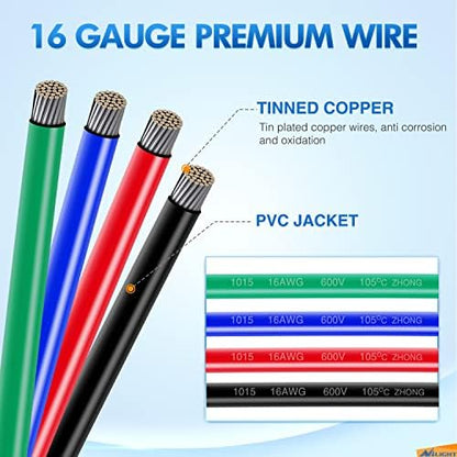 Nilight 10 Pack 4Pin Electrical Wire Connectors Male and Female Plug Socket | Quick Disconnect Waterproof Harness Terminals for Automotive Cars Trucks Motorcycles Scooters