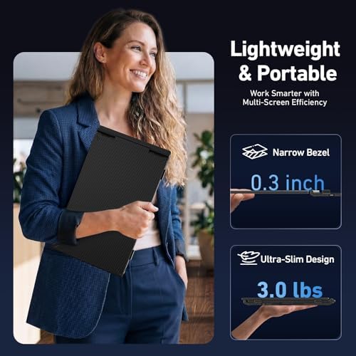 Vixtan 14" Triple Laptop Screen Extender, 3.0 lbs Lightweight FHD IPS Portable Monitor for Laptop, USB-C Plug & Play Multi Screen Attachment for 13-17.3" laptops with Windows/Mac/Chrome