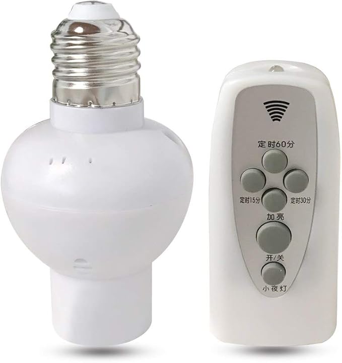 Lamp Bases E27 Screw Sokcet Smart Remote Control Lamp Holder Support Dimming & Timing for AC85-265V LED Lamp Night Light - (Color: White; Base Type: E27)