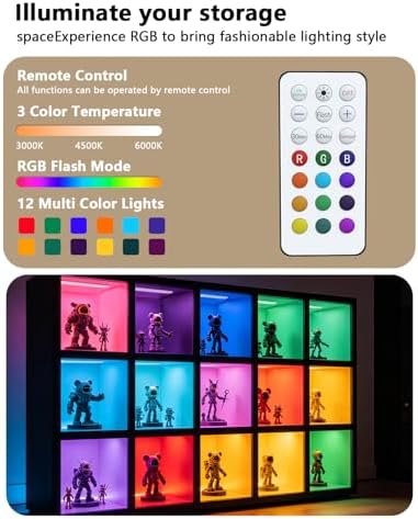 Under Cabinet Lighting,RGB Motion Sensor Night Lights,Rechargeable Under Cabinet Lights,15 Colors Dimmable Bar Light with Remote,Wireless Closet Lights,Indoor Counter Lights for Kitchen Shelf 4Pack