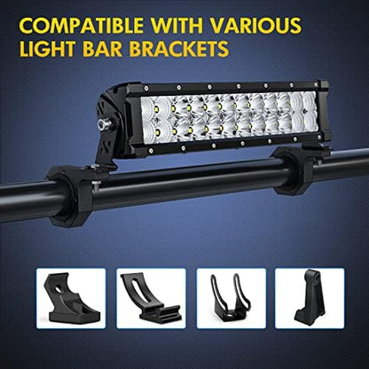 Nilight 2 Pack Roll Bar Clamps Brackets for LED Light Mount, Large Size