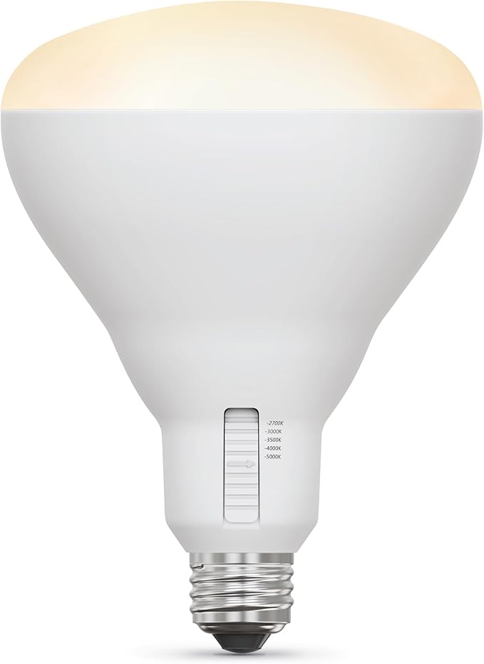 Feit Electric BR40 LED Light Bulb, 150W Equivalent, Dimmable, 5CCT, E26 Medium Base, 90 CRI, 2175 Lumens, Adjustable White, 15.5 Years Lifetime, BR40150DM5CCTCA15K