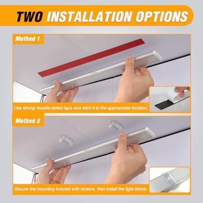 Nilight LED Interior Light Bar 2PCS 16.5 Inch Dimmable Strip Lights