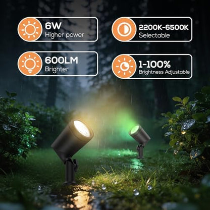 SUNTHIN 16 Pack Smart RGBW Landscape Lights, Color Changing LED Spot Lights