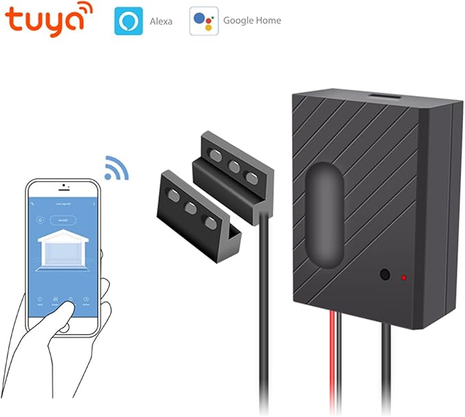 WEGART WiFi Garage Door Controller CK400A,2.4GHz Tuya APP Control Compatible with Alexa Echo Google Home Remotely Control The Garage Door and Keep Track of The Dynamics in Real Time