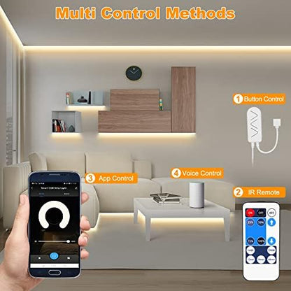 Tatazone WiFi Smart White COB Led Strip Light with Remote