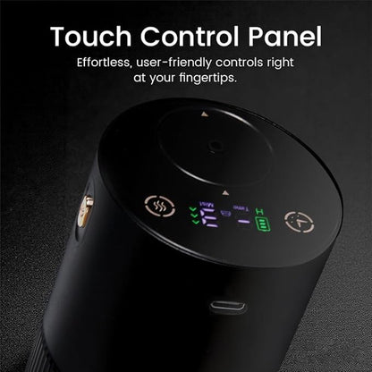 Waterless Diffuser for Essential Oil, Aluminum Alloy & Fabric, 0.33 Fl Oz/ 10mL, Waterless Diffusers, Scent Diffuser with Timer & 4 Mist Levels for Home, Room, Car, Office - Black
