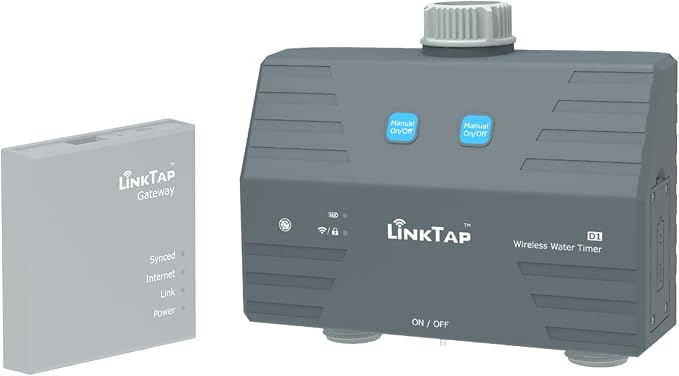 LinkTap D1 2-Zone Sprinkler Timer (Req. Gateway), Fault Detection & Alerts | Weather Adaptive, Advanced Flow Monitoring, Scalable Mesh Networking, 2-Yr Warranty, Ideal for Garden Drip Irrigation & Lawn