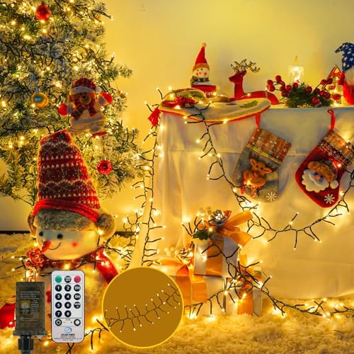BHCLIGHT 75FT 1500LED Cluster Christmas Lights with Remote, Warm White
