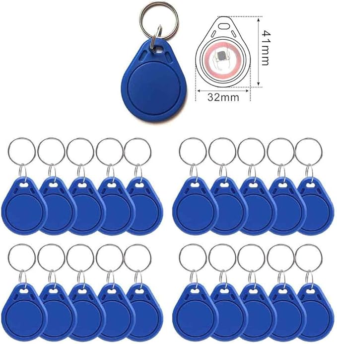 50 PCS 13.56 MHz UID Writable Rewritable Clone IC Smart Keychain, Compatible with MIFARE Classic 1K, RFID Blank Tag for Access Control Key Tag Rewritable (50 PCS)