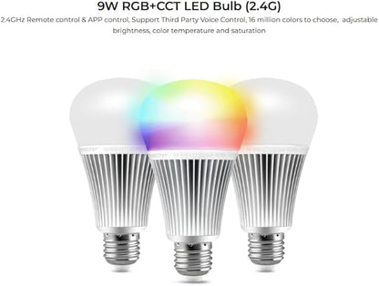 MiBOXER FUT012 E26 9W RGB+CCT LED Bulb 2.4G, 2.4G RGB+CCT Bulb, Bulb, 2.4GHz RF Remote Controllable
