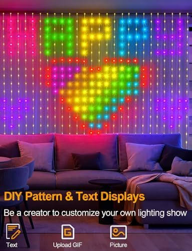 echosari 400 LED Smart Curtain Lights Plug in with App Programmable