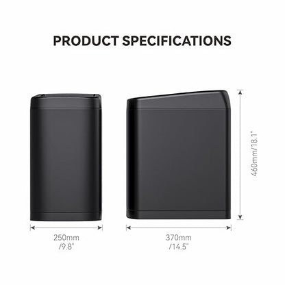 ELLO&ALLO Garbage Can Motion Sensor Trash Can 8 Gallon for Kitchen with Roll Up Lid, Automatic Touch Free High-Capacity Black Waste Bin