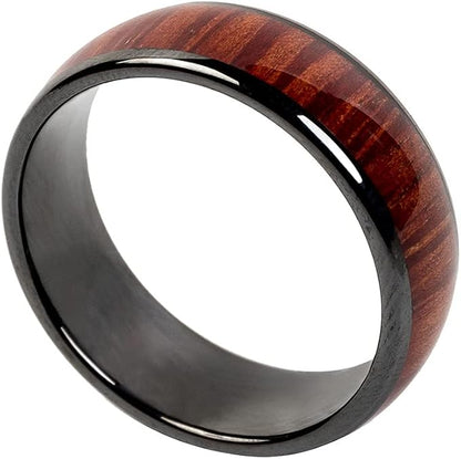 RFID Rewritable T5577 125Khz Imitation Wood Grain Access Control Card Electronic Safety Lock Key Ceramic Ring for Men and Women (Programmed 125khz-20mm)