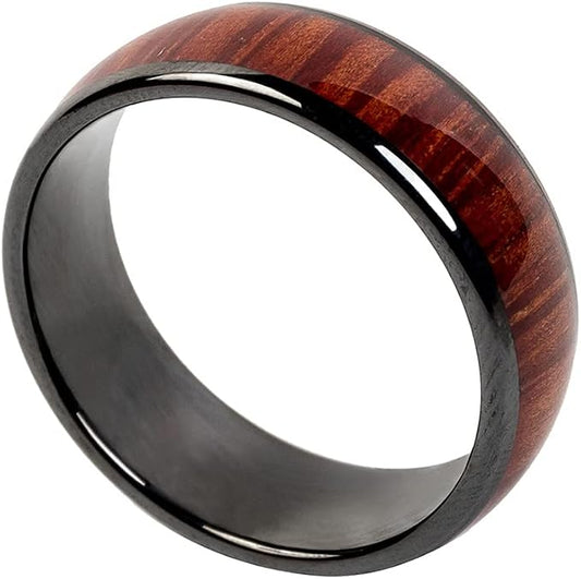 RFID Rewritable T5577 125Khz Imitation Wood Grain Access Control Card Electronic Safety Lock Key Ceramic Ring for Men and Women (Programmed 125khz-20mm)