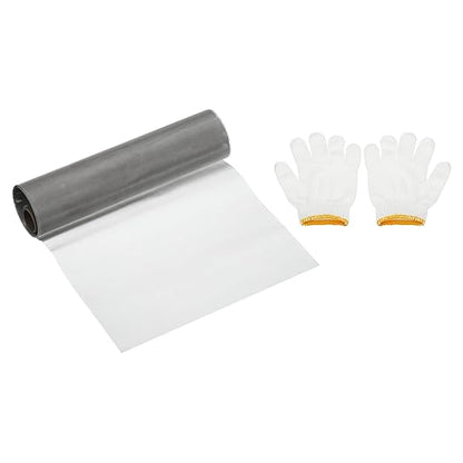 PATIKIL 40" L x 16" W Woven Wire Mesh, 100 Mesh 304 Stainless Steel Air Vent Filter Screen with Gloves for Window Security Vent Cover Filtration Animals Fence