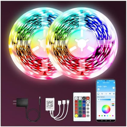 dalattin Led Lights for Bedroom 130ft (2 Rolls of 65.6ft), Led Strip Lights with Remote & App Control, LED Light Strips for Decorative Purposes