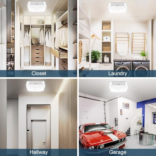 Rechargeable Motion Sensor Closet Light, 500LM Wireless Ceiling Light 4Pack
