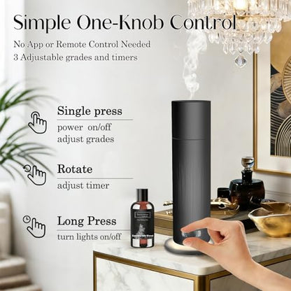 Waterless Essential Oil Diffuser, Scent Air Machine for Home with Hotel Scent Oil, Covers Up to 1000 Sq.Ft, Adjustable Mist & Timer, Hotel and Commercial Use