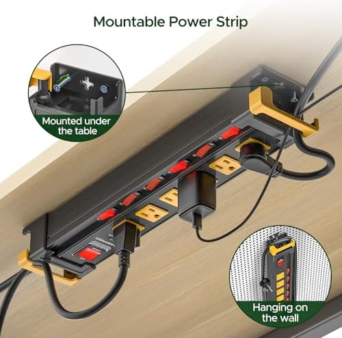 6 Outlet Heavy Duty Surge Protector Power Strip with Individual Switches