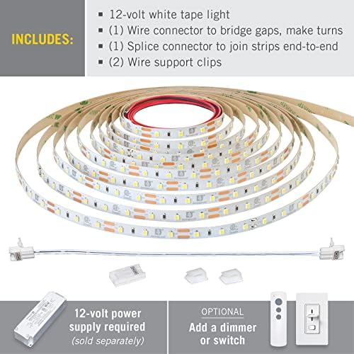 Armacost Lighting RibbonFlex Pro 12V White LED Strip Lights 60 LED/m, 2700K, 12 ft, 132220