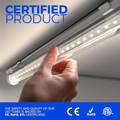 Barrina T8 LED Shop Lights 2FT, 20W 3000LM 4000K, 2 Pack, High Output Tube