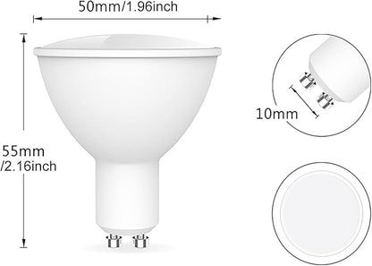 Tuya Smart GU10 Light Bulb,WiFi(2.4G),300 Lumens Dimmable LED Light Bulbs, Color Changing & Tunable White (2700K-6500K), Works with Alexa, Google Home & Smart Life App, No Hub Required(4Pack)