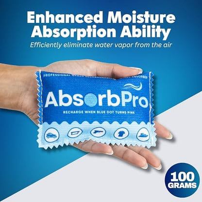 Absorb Pro Rechargeable Dehumidifier Bags 5-Pack, 100g Silica Gel