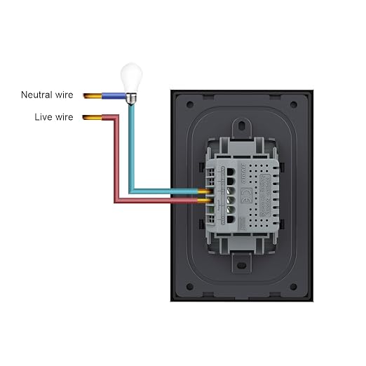 LIVOLO 1 Circle 1 Way Modern Electrical Light Switch Single Pole Wall Switch Touch Light Switch with Led Indicator,No Neutral Wire,Black | Tempered Glass Switch with Led Indicator,No Neutral Wire Required,Touch control,LED indicator, single pole
