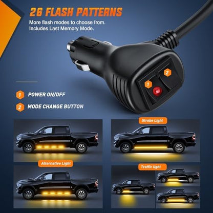 Nilight 2PCS 70 Inch Running Board LED Lights Strip Amber for Truck