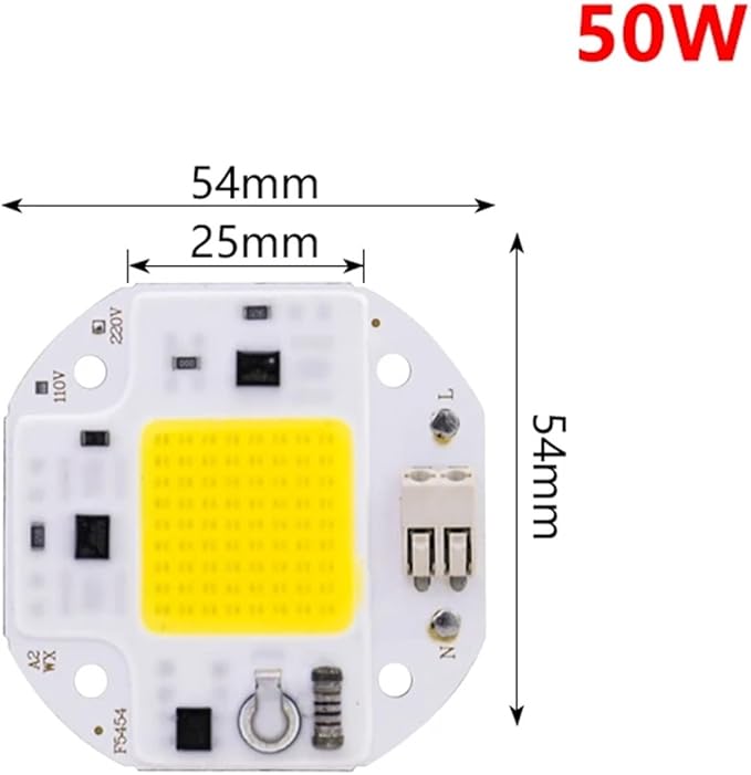 3pcs 50W 70W 100W COB LED Chip 220V 110V Smart IC No Need Driver DIY Flood Light Spotlight High Power 54mm LED Matrix COB Chip F5454(50W,110V_Warm White)