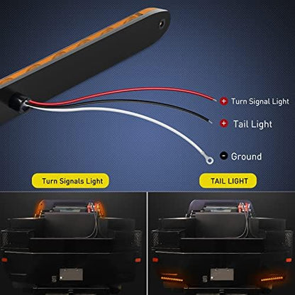 Nilight 16" Trailer Marker ID Bar 2PCS 11 LED Amber Turn Signals Tail Light