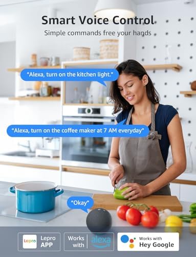 Lepro P1 Smart Plug Mini 15A, Smart Home Wi-Fi Outlet Plug, Compatible with Alexa & Google Assistant, APP Control, Safety Lock, Timer & Group Controller, 2.4G WiFi Only, UL & FCC Certified, 2 Pack