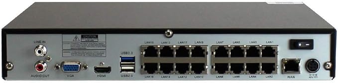 GW Security 16 Channel H.265 4K 2160p HDMI NVR Network Video Recorder, 16CH PoE Port - Compatible with 12MP/ 8MP /5MP 1080P Realtime ONVIF IP Camera (Pre-installed 4TB HDD, 2X HDD bay, up to 28TB)