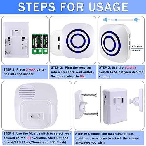 Motion Sensor Alarm, 300ft Wireless Long Range Indoor Driveway Alarm