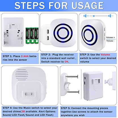 Motion Sensor Alarm, 300ft Wireless Long Range Indoor Driveway Alarm