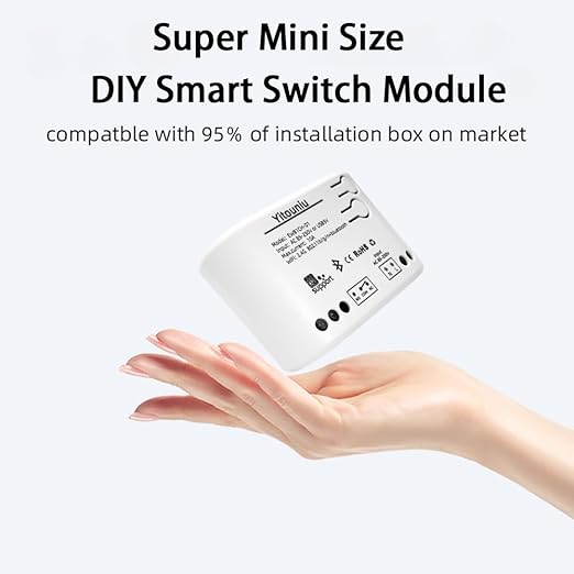 EWeLink 1CH Wireless Smart Switch AC85V-250V Smart WiFi Relay Switch Module, Bluetooth Network, Compatible with Alexa Google Home