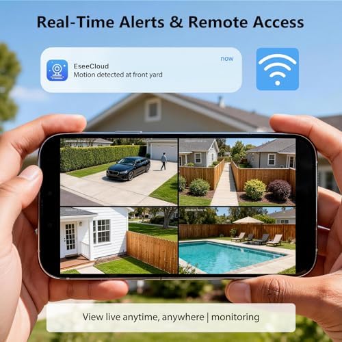 2.5K Solar Security Cameras Wireless Outdoor, 4-Camera System