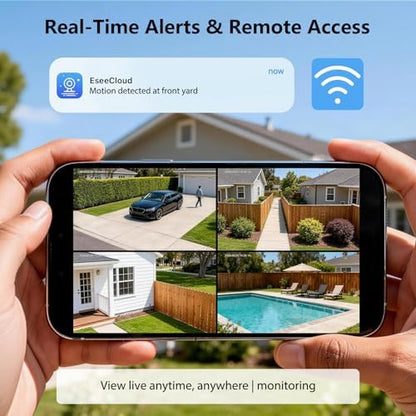 2.5K Solar Security Cameras Wireless Outdoor, 4-Camera System
