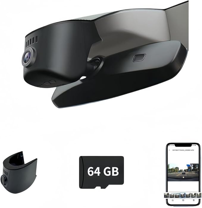 4K Ultra HD Dash Cam fit for Audi Models A4 A6 A3 A5 Q5 S4 S6 Q7 A8 S8 TT A7 S5 Q3 S3 S7 RS3 RS5 RS6 & e-tron (2019-2024) - OEM-Style Design, WiFi & app, Parking Mode 64GB Card