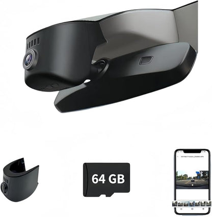 4K Ultra HD Dash Cam fit for Audi Models A4 A6 A3 A5 Q5 S4 S6 Q7 A8 S8 TT A7 S5 Q3 S3 S7 RS3 RS5 RS6 & e-tron (2019-2024) - OEM-Style Design, WiFi & app, Parking Mode 64GB Card