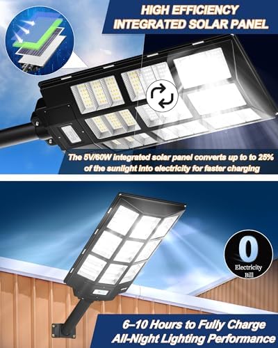 Ofuray Solar Street Lights Outdoor,Of-13000W Commercial Parking Lot Light