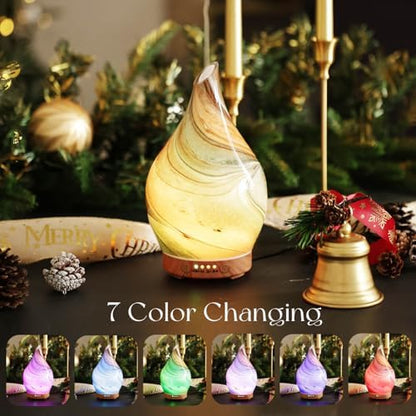 Porseme Essential Oil Diffuser 150ml Handmade Glass Diffuser 6H Runtime